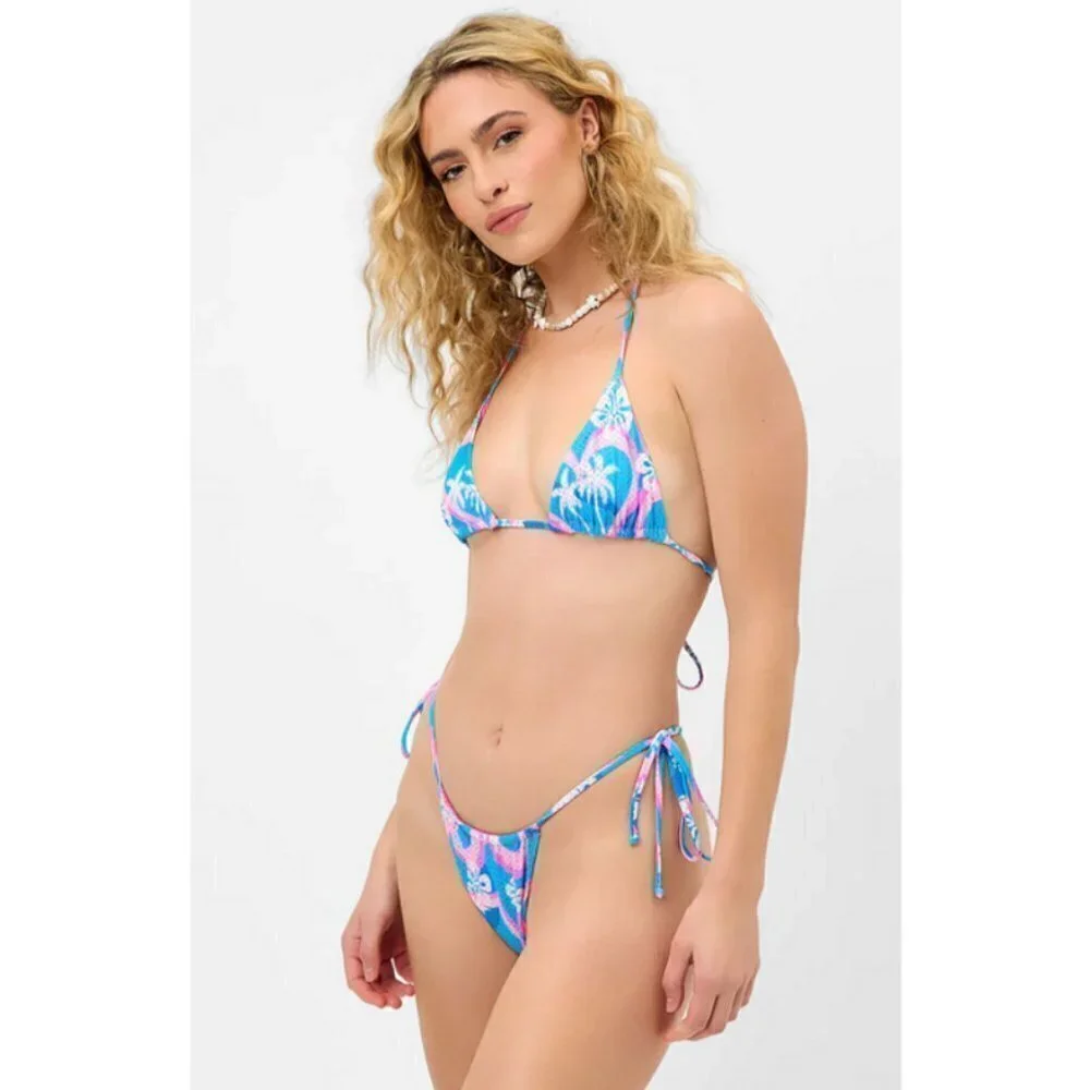 💕FRANKIES BIKINIS💕 Tia Mesh Triangle Top + String Bottom ~ Tropic Love XL NWOT